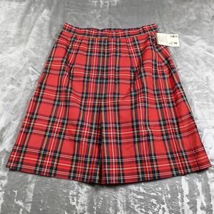 Vintage Dennis Skirt Girls 18 Red Plaid Pleated Tartan  School Uniform USA New